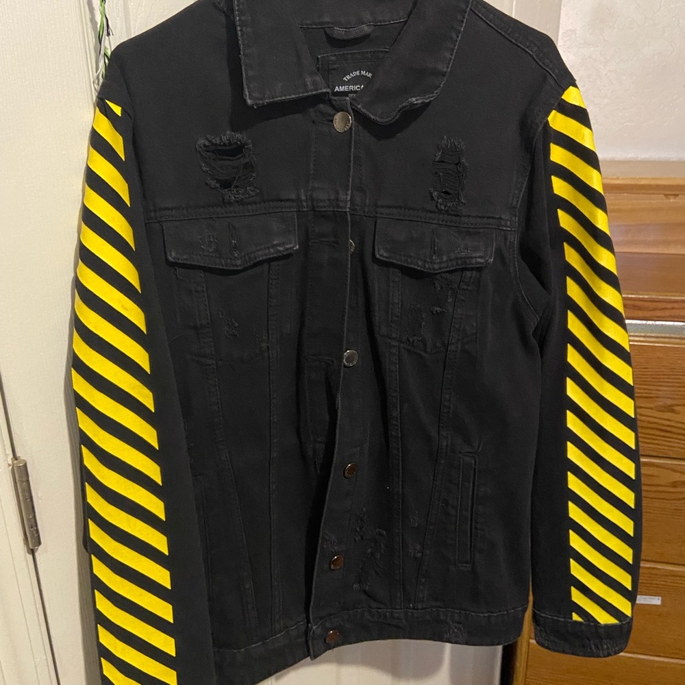 Distressed Black Denim Jacket
